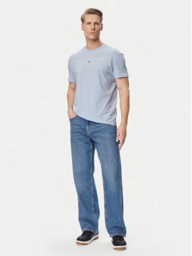 Tommy Jeans T-Shirt DM0DM20744 Niebieski jasny Regular Fit