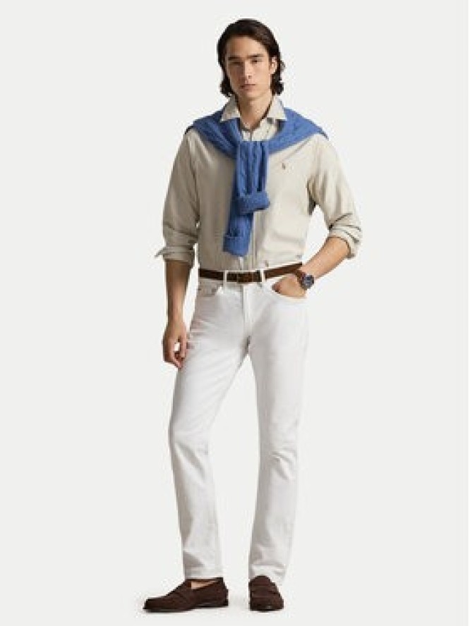Polo Ralph Lauren Koszula 710792161019 Beżowy jasny Slim Fit