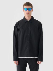 4F Kurtka przejściowa koszulowa męska - czarna 3XL