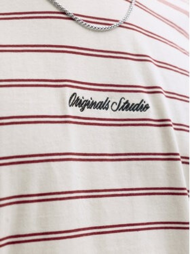 Jack & Jones T-Shirt Norrebro Stripe 12291021 Écru Regular Fit