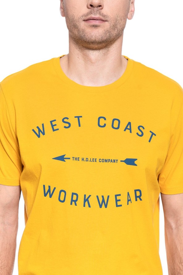 T-SHIRT MĘSKI LEE WORKWEAR TEE REGULAR FIT GOLDEN YELLOW L60BFENF 112113248