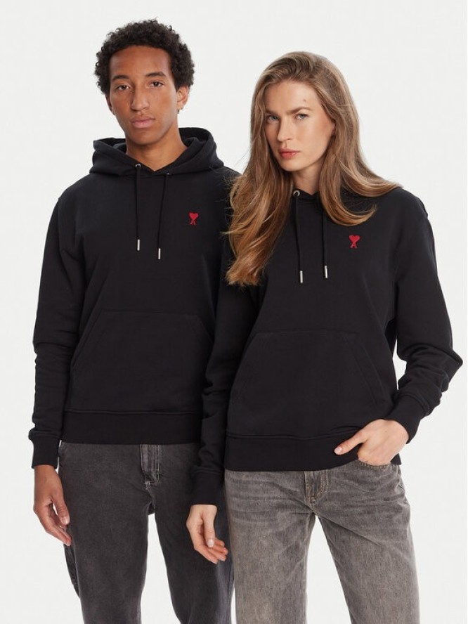 AMI Paris Bluza BFUSW235.730 Czarny Regular Fit