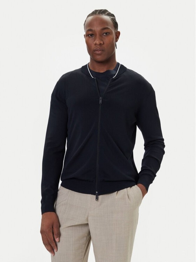 Bugatti Sweter 7600-85570D Granatowy Regular Fit