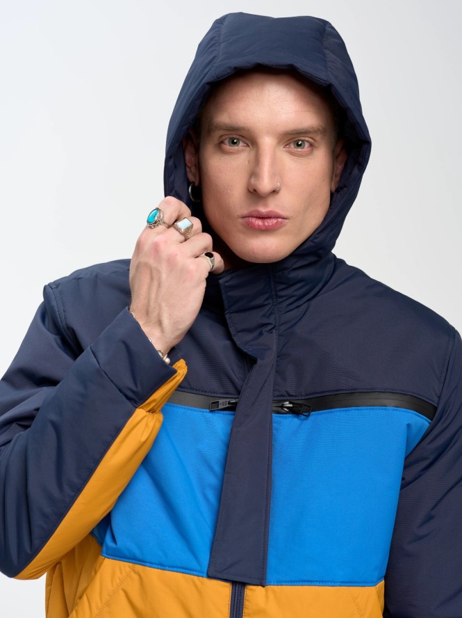 Kurtka męska z funkcją water resistant granatowa Hardes 403