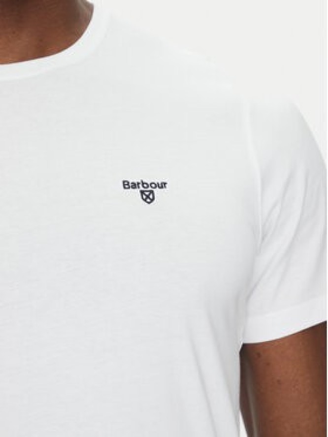 Barbour T-Shirt Essential Sports MTS0331WH11 Biały Tailored Fit