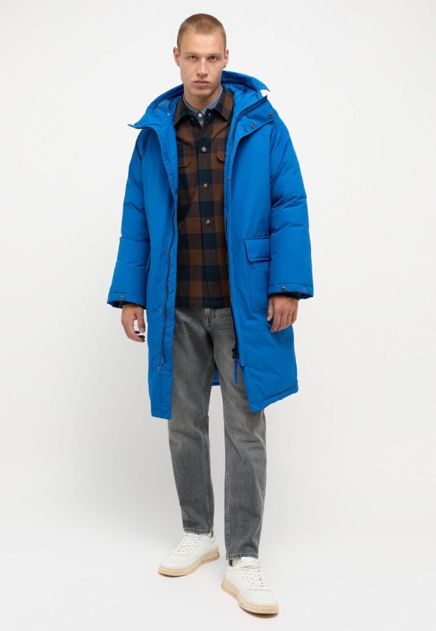 MUSTANG LONG PARKA MĘSKA KURTKA ZIMOWA CIEPŁA NA ZIME SNORKEL BLUE 1014472 5337