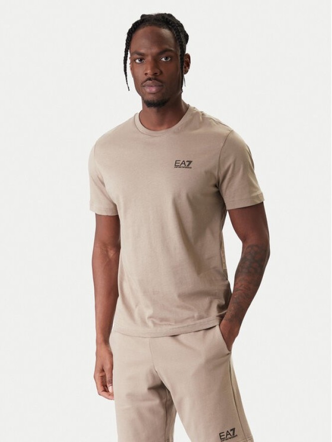 EA7 Emporio Armani T-Shirt 8NPT25 PJVPZ U6167 Beżowy Regular Fit