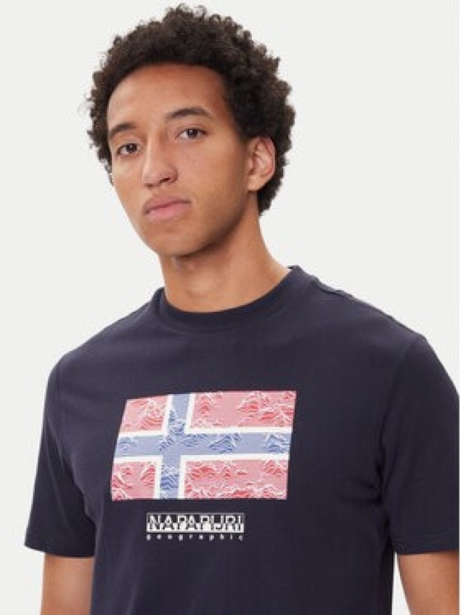 Napapijri T-Shirt S-Drapeau Ss NP0A891K Granatowy Regular Fit