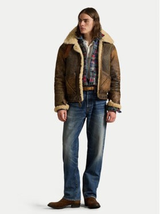 Polo Ralph Lauren Kurtka skórzana 710939176001 Brązowy Regular Fit