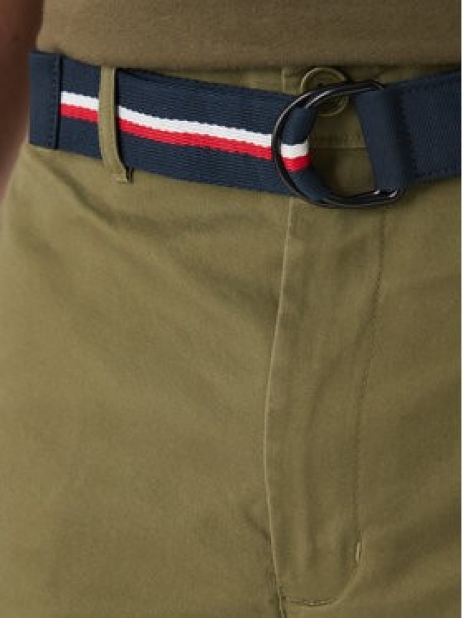 Tommy Hilfiger Komplet szorty i pasek Denton MW0MW42349 Khaki Slim Fit