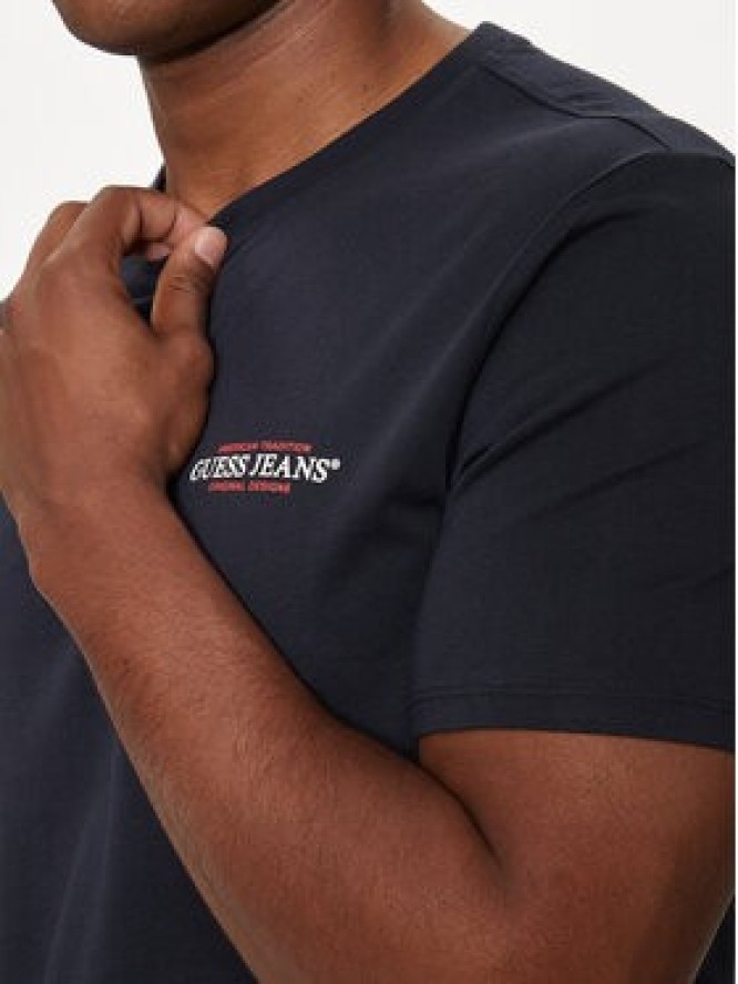 Guess Jeans T-Shirt M4YI55 K8HM0 Granatowy Slim Fit