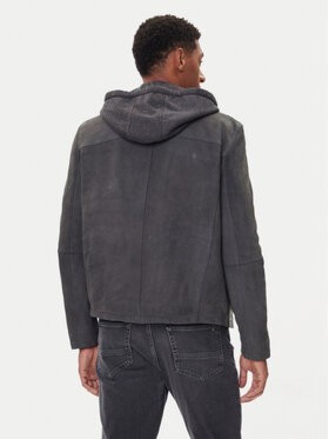 Milestone Kurtka skórzana MSRenaldo 531006 60725 Szary Regular Fit