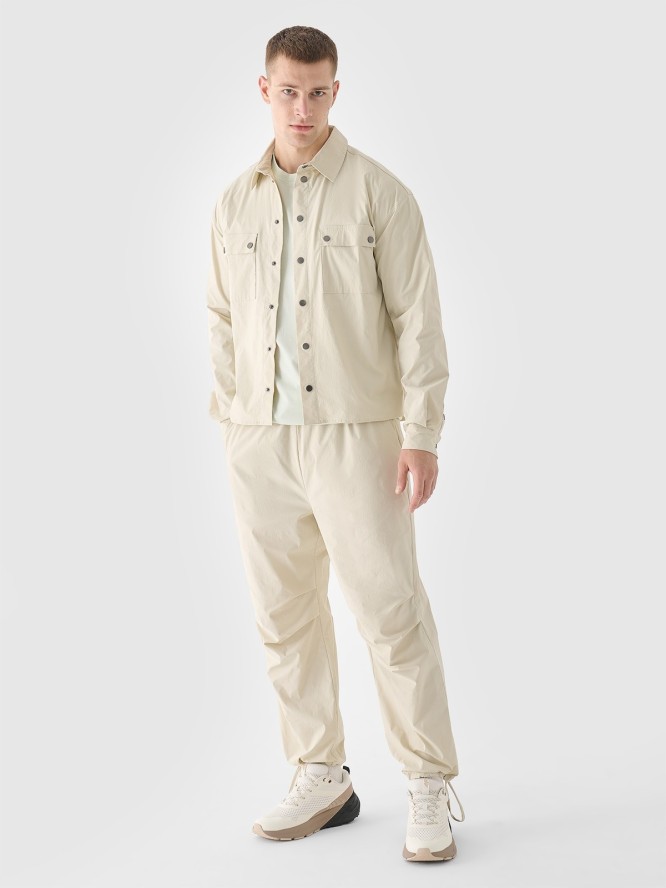 4F T-shirt oversize z nadrukiem męski - turkusowy M