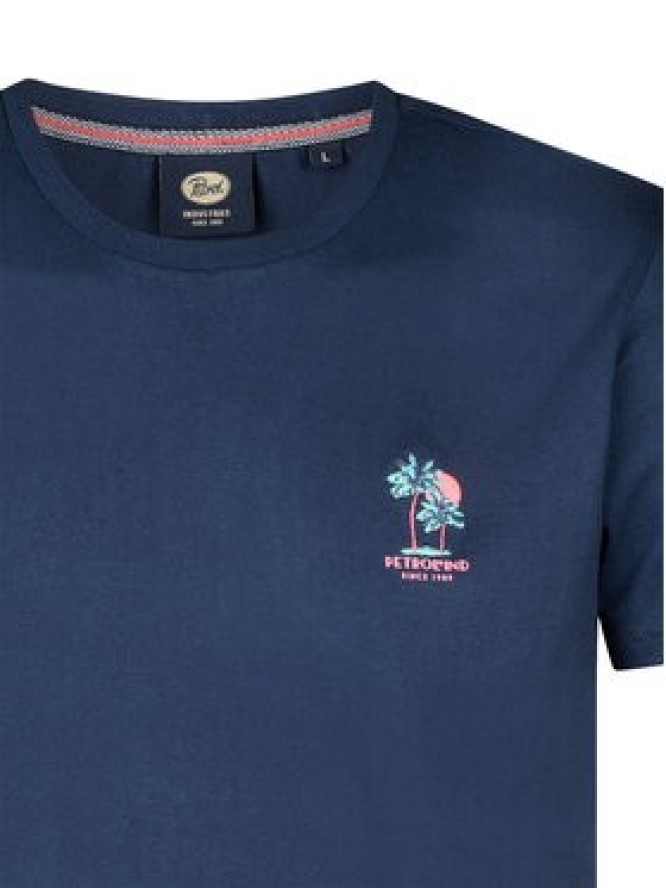 Petrol Industries T-Shirt M-1050-TSR644 Granatowy Regular Fit