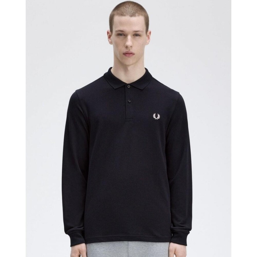 Zwykła koszulka polo z długim rękawem Fred Perry