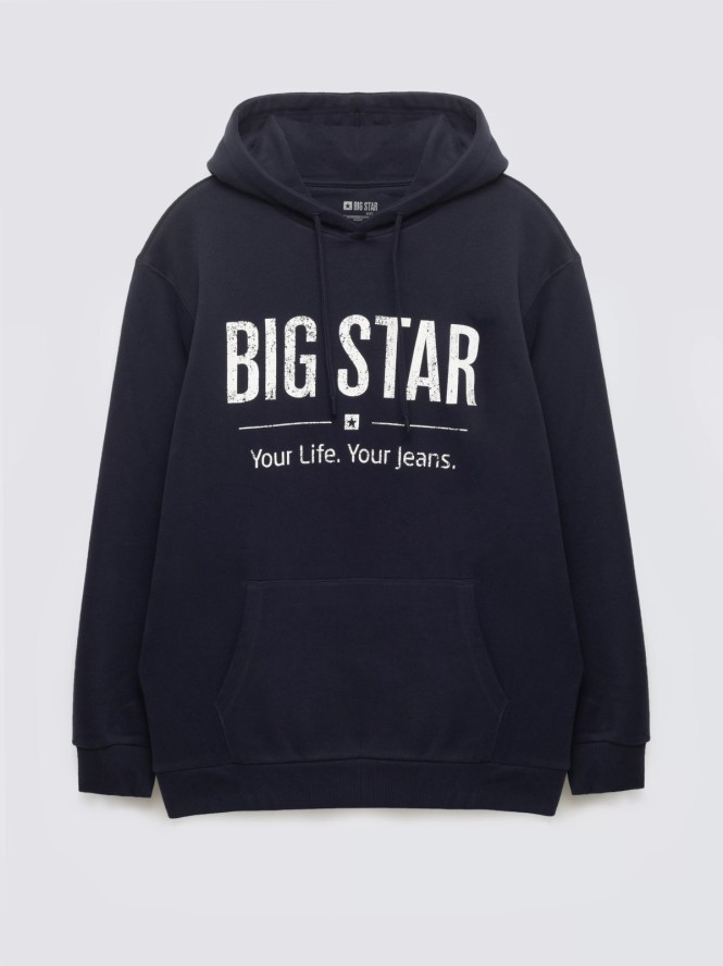 Bluza męska z kapturem z logo BIG STAR granatowa Ashlyno 403