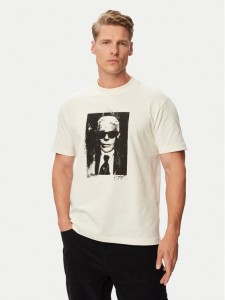 Karl Lagerfeld Jeans T-Shirt B3M17006 Kremowy Regular Fit
