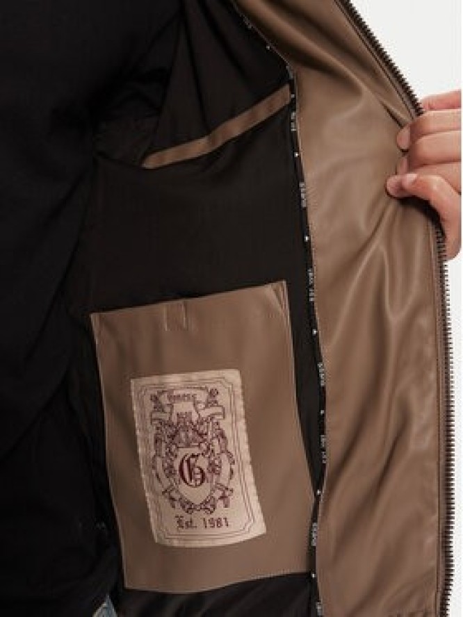 Guess Kurtka z imitacji skóry M4BL33 WGJB0 Brązowy Regular Fit