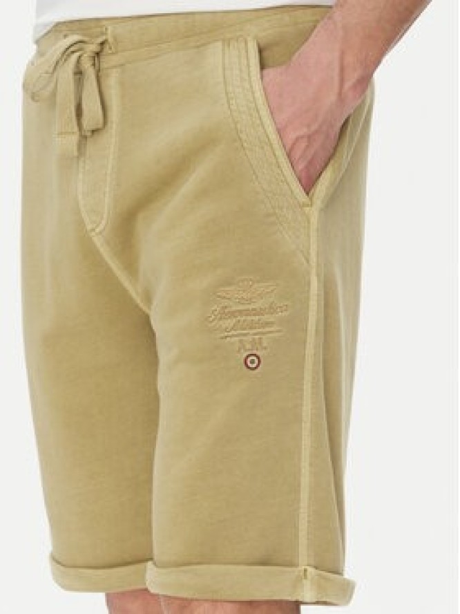 Aeronautica Militare Szorty sportowe 251BF016F583 Beżowy Regular Fit