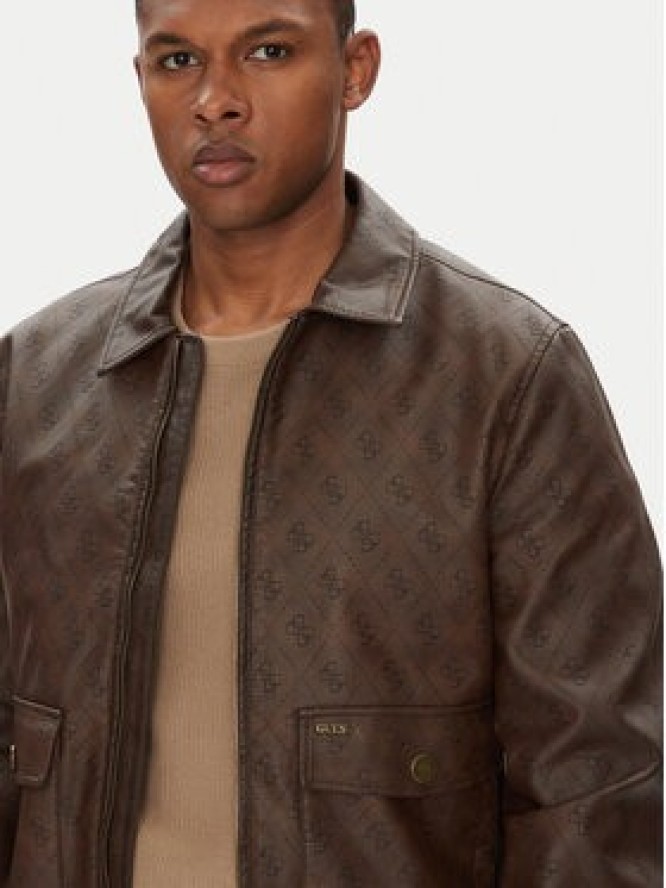 Guess Kurtka z imitacji skóry M5YL01 WGUC0 Brązowy Regular Fit