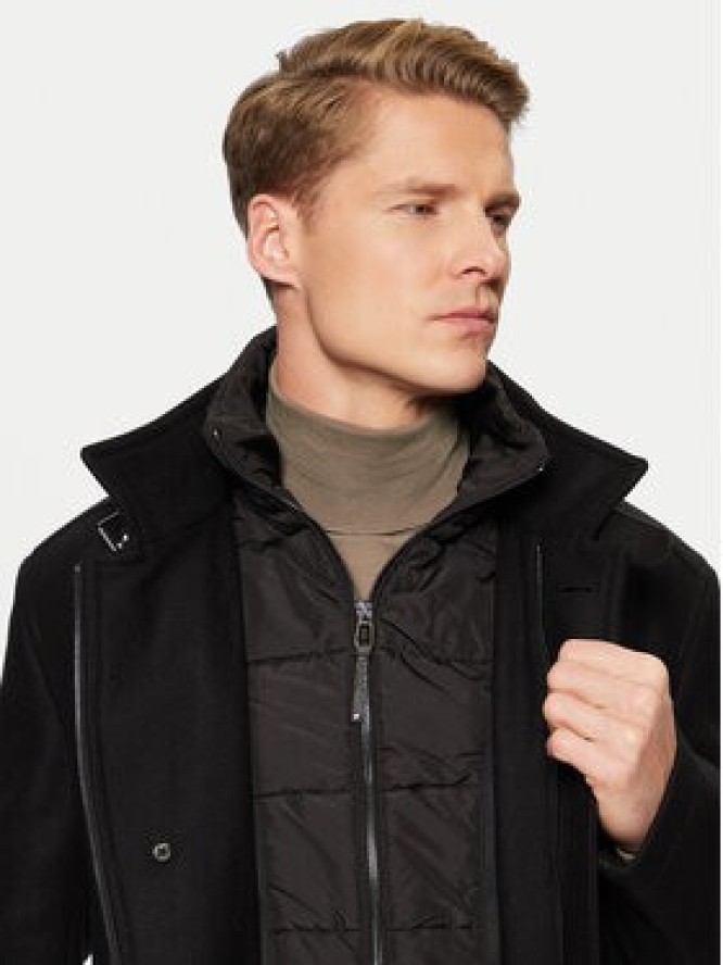 JOOP! Płaszcz wełniany 17 JC-251Makse 30043638 Czarny Regular Fit