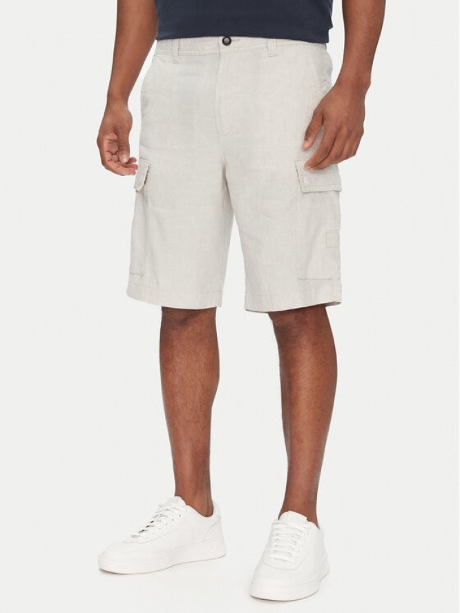 BOSS Szorty materiałowe Sisla-9-Cargo-Shorts 50536888 Beżowy Tapered Fit