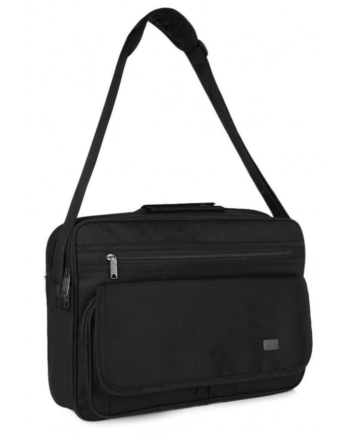 Torba Miejska Czarna na Laptopa, Pako Jeans, Mieszcząca A4, na Ramię