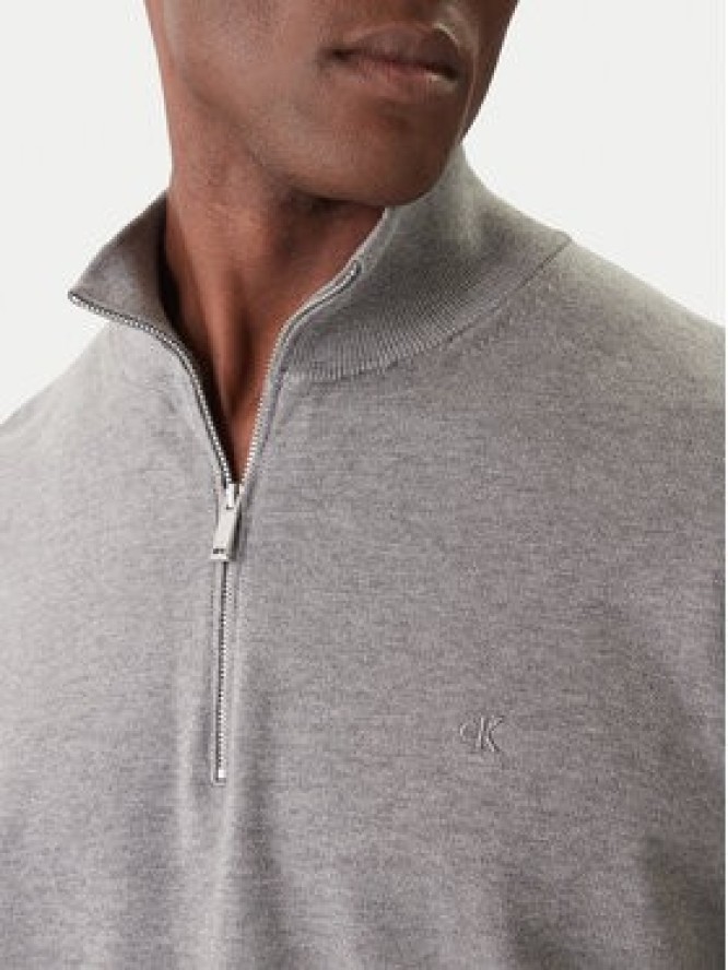 Calvin Klein Sweter LV040BM356 Szary Regular Fit