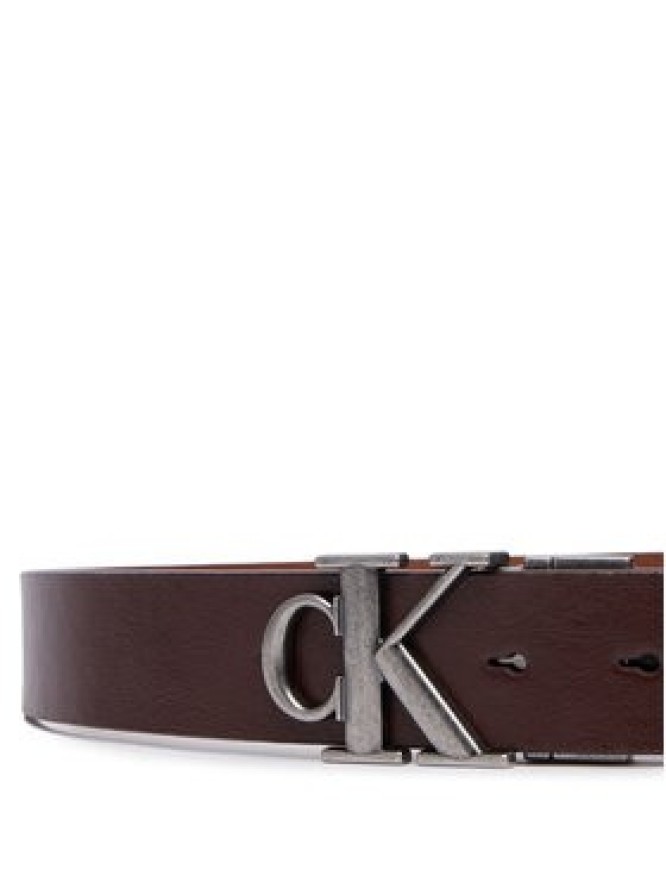 Calvin Klein Pasek Ck Buckle Tumbled 35Mm Adj/Rev LV04D7049G Brązowy