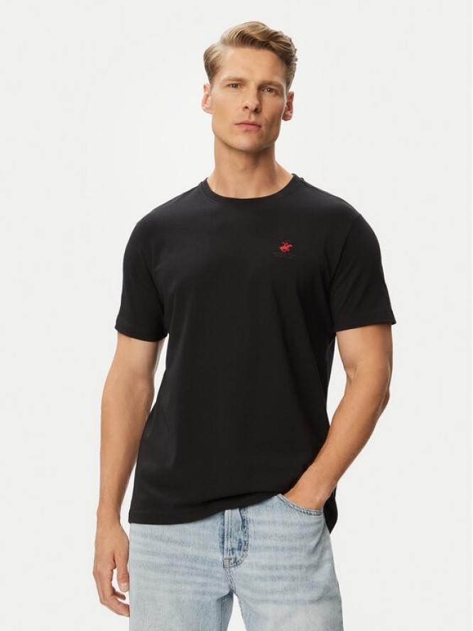 Beverly Hills Polo Club T-Shirt P-SS26M-TS5022 Czarny Regular Fit