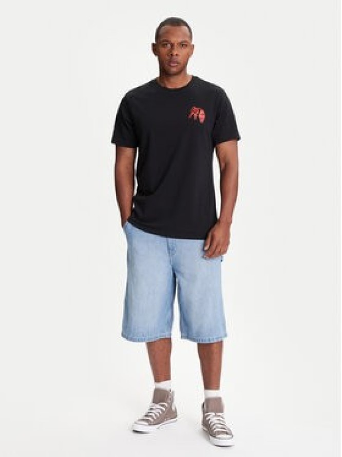 Converse T-Shirt Skeleton Party 10027726-A01 Czarny Regular Fit