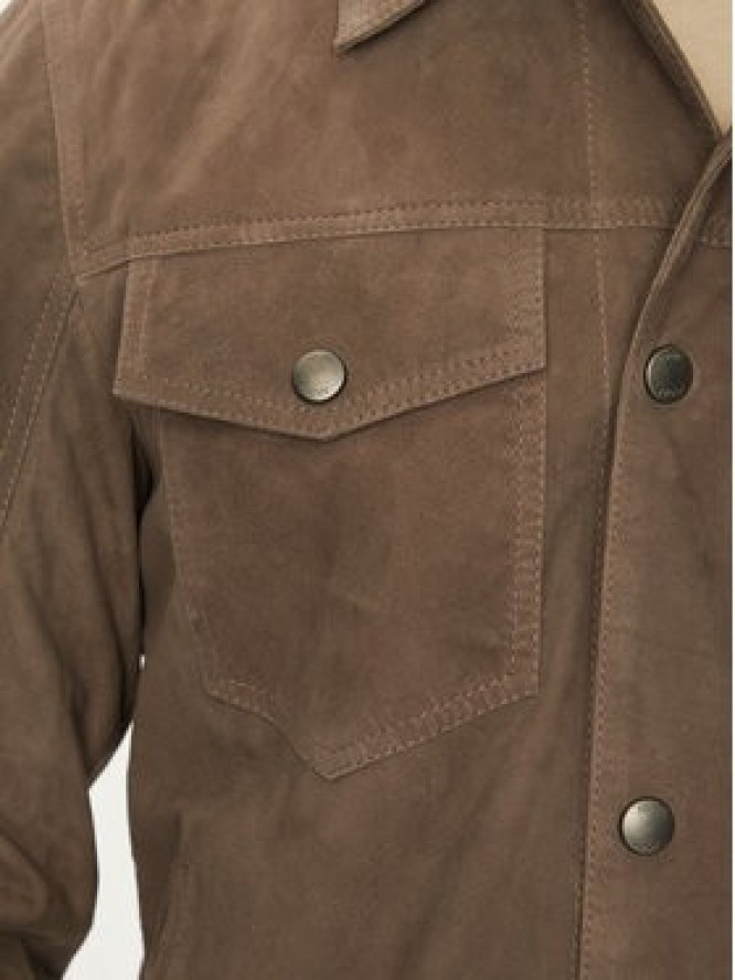 JOOP! Jeans Kurtka skórzana 15 Georg 80000766 Beżowy Regular Fit