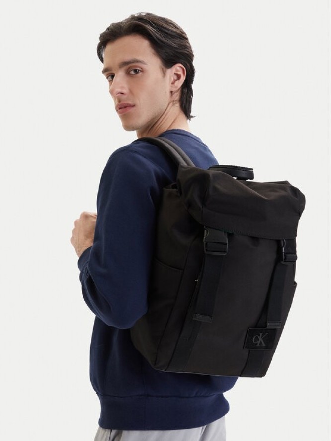 Calvin Klein Plecak Canvas Mix Backpack LV04D3364G Czarny