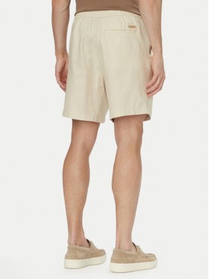 Calvin Klein Szorty materiałowe LV04LF620G Beżowy jasny Straight Fit