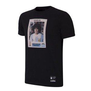 Koszulka dla dorosłych - Maradona x COPA Naklejka Piłka Nożna Argentyna - Czarna