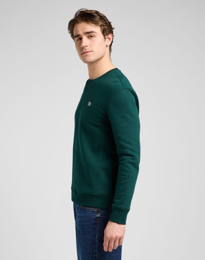 MESKA BLUZA LEE PATCH CREW SWS JADE FOREST 112371836