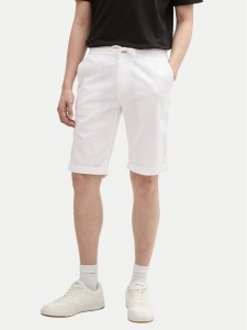 Tom Tailor Szorty materiałowe 1044715 Biały Regular Fit