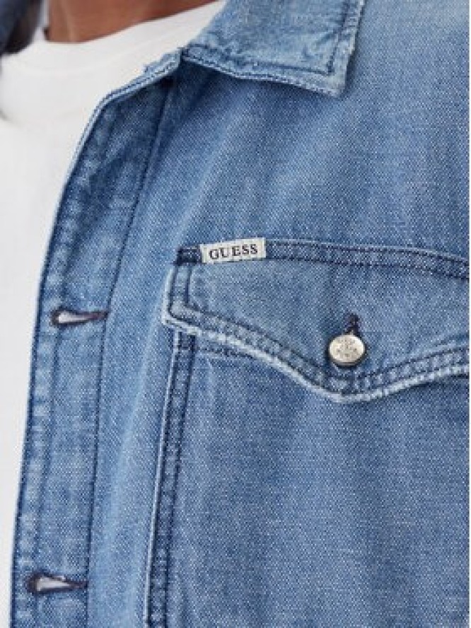 Guess Kurtka jeansowa M5RN30 D5KW1 Niebieski Regular Fit