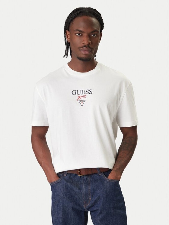 Guess Jeans T-Shirt M6RI45 K8HM0 Biały Oversize