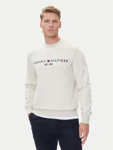 Tommy Hilfiger Bluza Logo MW0MW11596 Beżowy Regular Fit