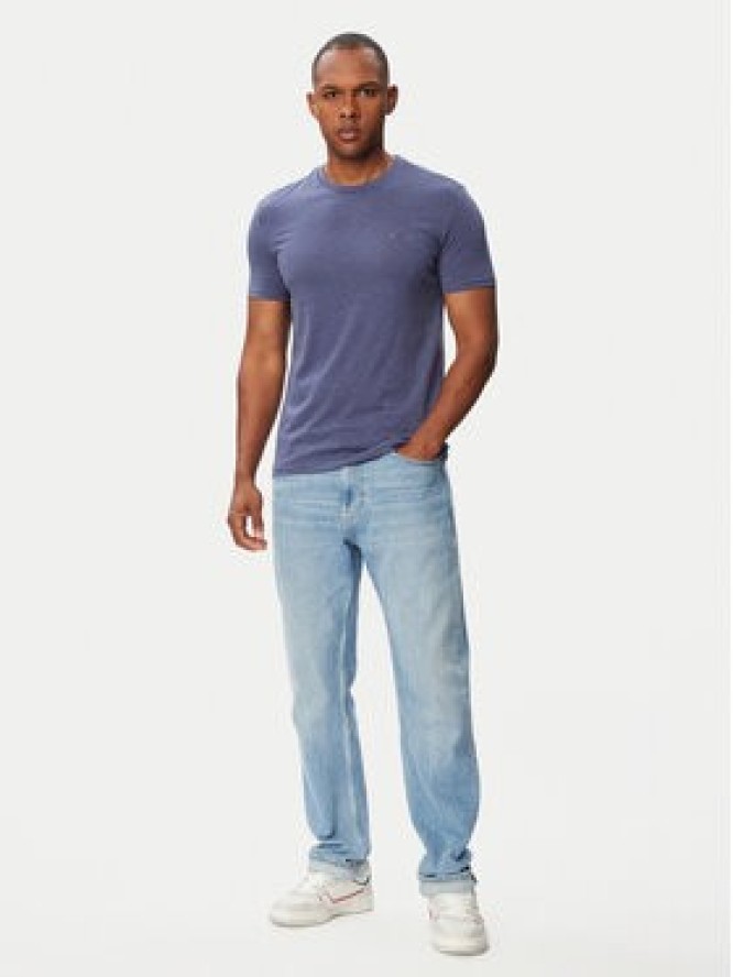 Tommy Jeans T-Shirt Jaspe DM0DM20363 Niebieski Slim Fit
