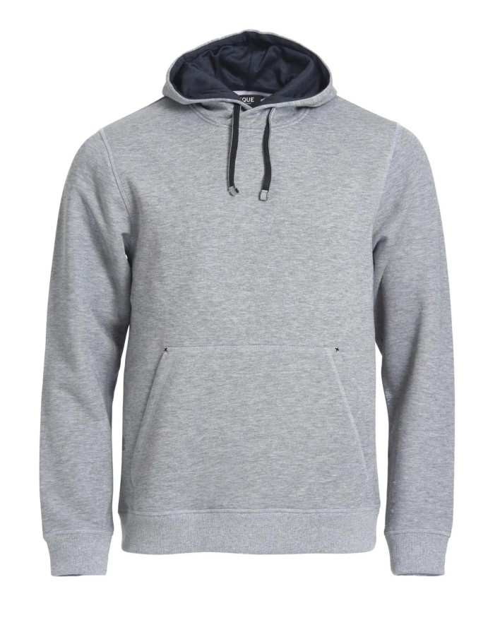 clique Classic Hoody – męska bluza z kapturem szara melanżowa, mieszanka