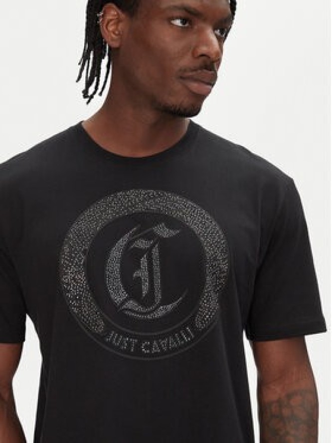 Just Cavalli T-Shirt 78OAHE22 Czarny Regular Fit