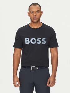 BOSS T-Shirt Tape Logo 50530990 Granatowy Regular Fit
