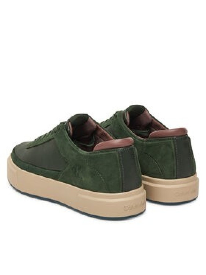 Calvin Klein Sneakersy Basket Cupsole Laceup Lth-Nu YM0YM01354 Zielony