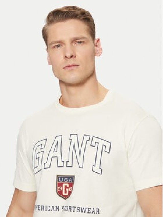 Gant T-Shirt 2003290 Écru Regular Fit