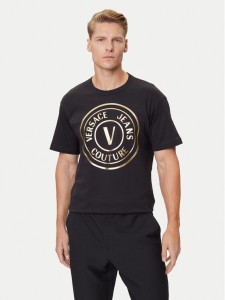 Versace Jeans Couture T-Shirt 79GAHT01 CJ00T Czarny Regular Fit