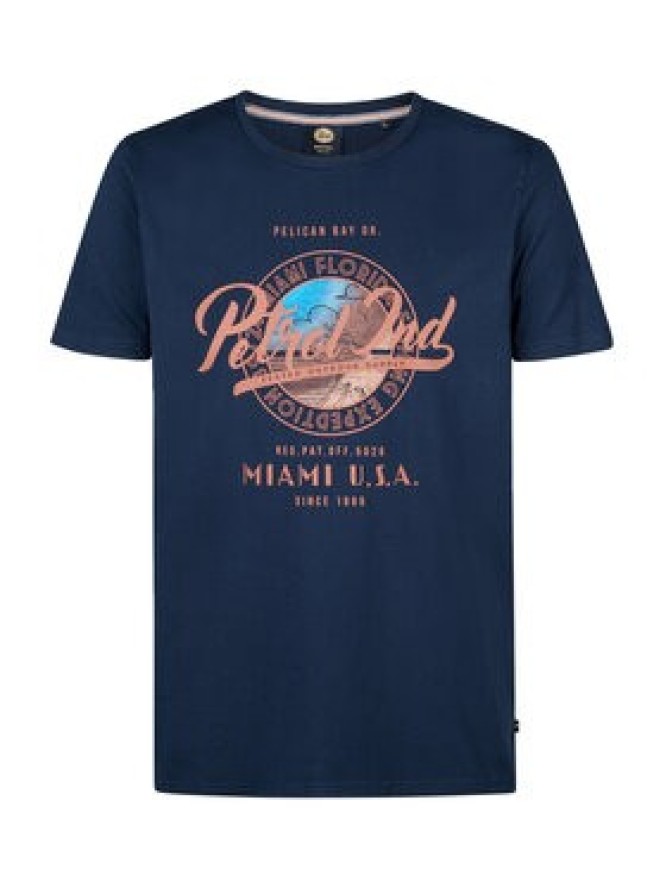 Petrol Industries T-Shirt M-1050-TSR602 Granatowy Regular Fit