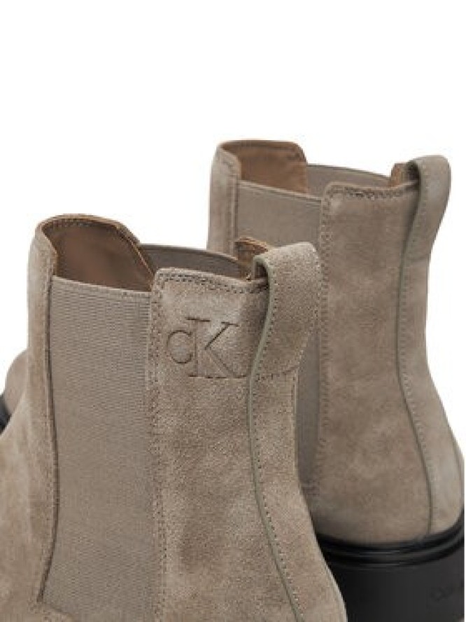Calvin Klein Sztyblety Combat Ess Chelsea Boot Su YM0YM01372 Beżowy