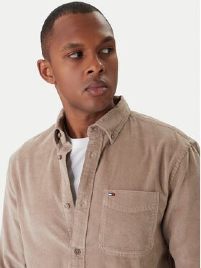 Tommy Jeans Koszula Baby Cord DM0DM22021 Beżowy Regular Fit